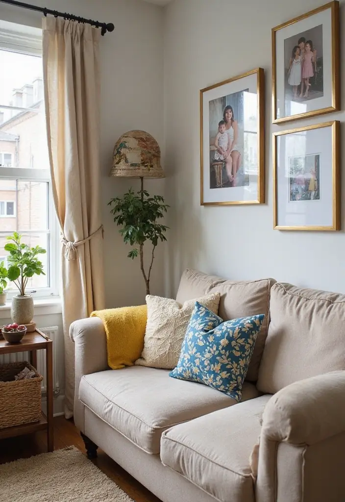 26 Champagne Living Room Ideas That Look Elegant and Soft - 17. Personalized Decor