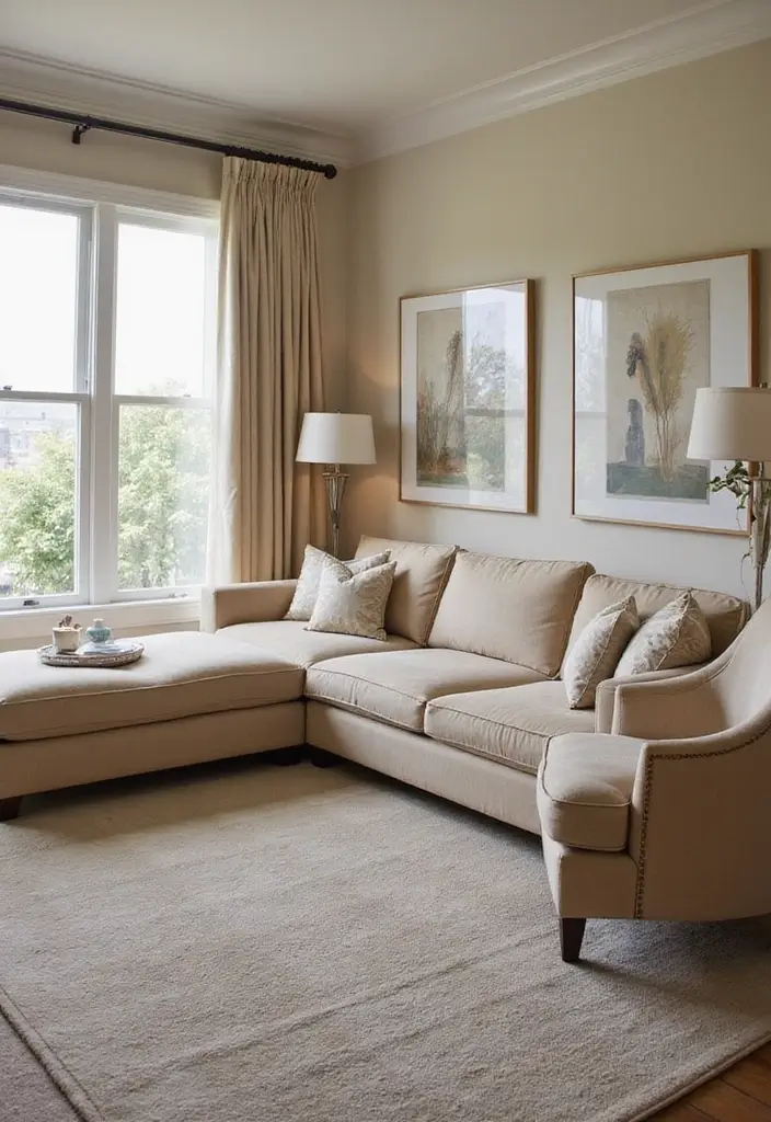 26 Champagne Living Room Ideas That Look Elegant and Soft - 4. Cozy Seating Arrangements