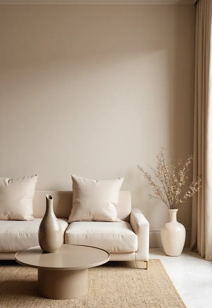 26 Champagne Living Room Ideas That Look Elegant and Soft - 6. Minimalist Decor