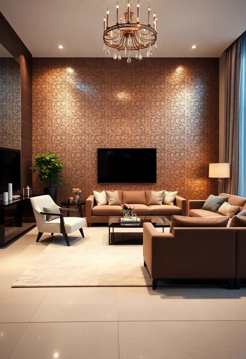27 Accent Wall Ideas for Living Room That Make a Bold Statement - 13. Metallic Accents