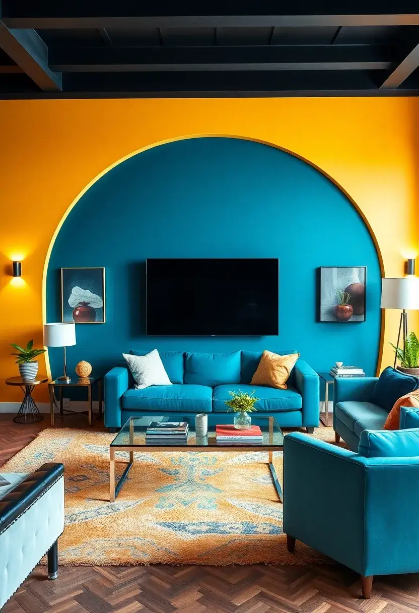 27 Accent Wall Ideas for Living Room That Make a Bold Statement - 19. Bold Stripes