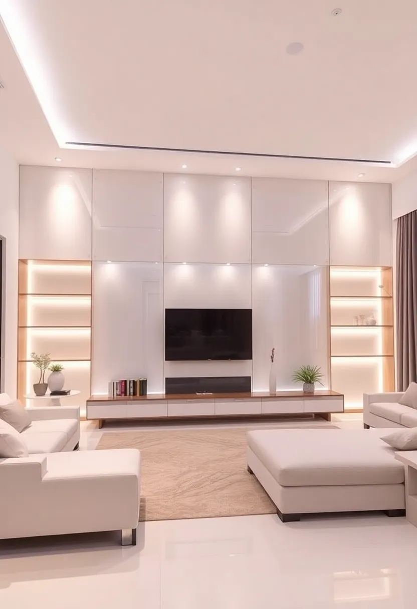 27 Accent Wall Ideas for Living Room That Make a Bold Statement - 23. Clear Acrylic Panels