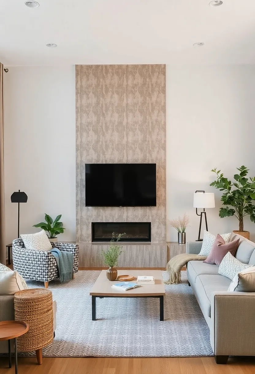 27 Accent Wall Ideas for Living Room That Make a Bold Statement - 25. Soft Fabric Textures