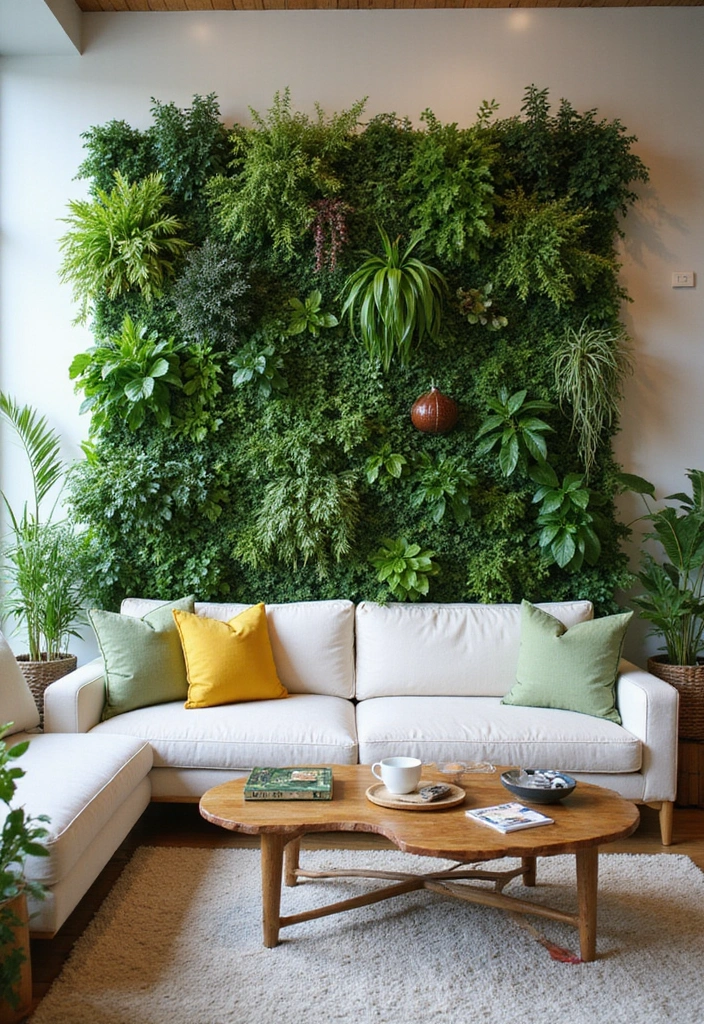 27 Accent Wall Ideas for Living Room That Make a Bold Statement - 4. Green Living Walls