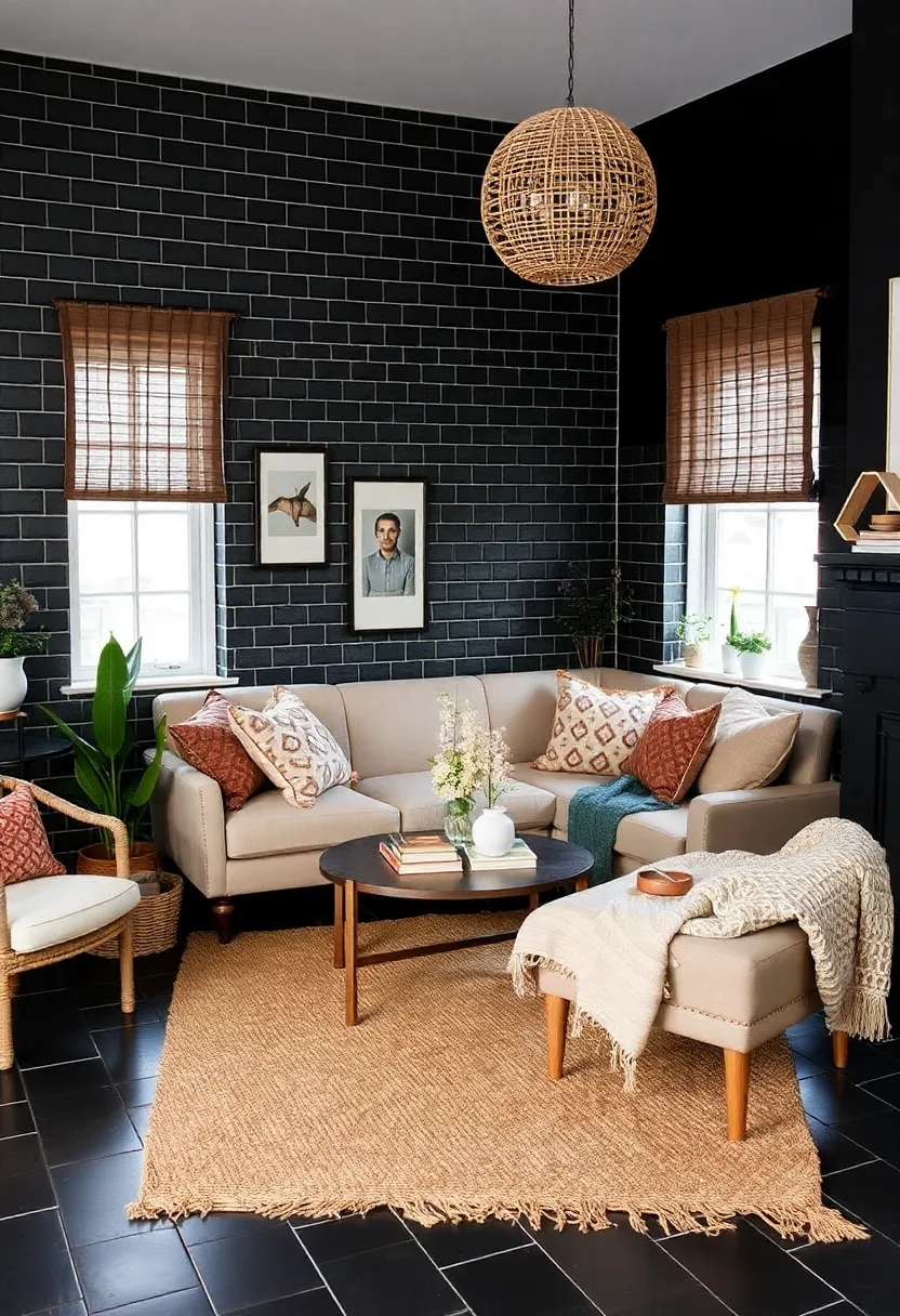 27 Black Tile Living Room Ideas That Feel Sleek and Modern - 26. Black Tiles for Cozy Corners