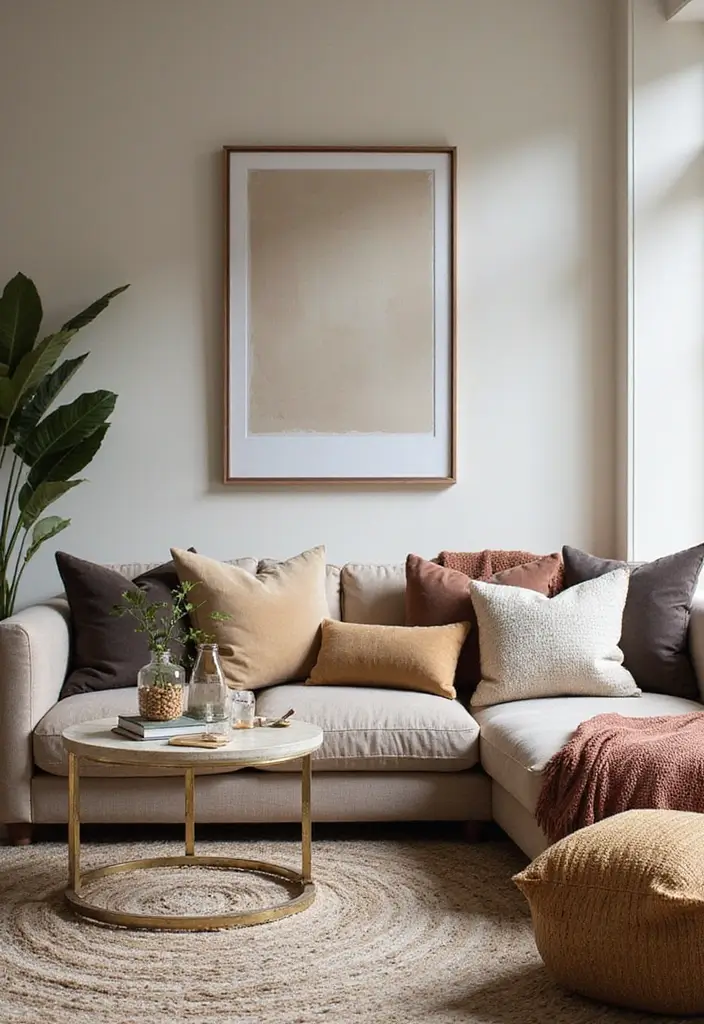 27 Classic Contemporary Living Room Ideas That Blend Timeless and Modern - 12. Mix of Modern and Classic Textiles