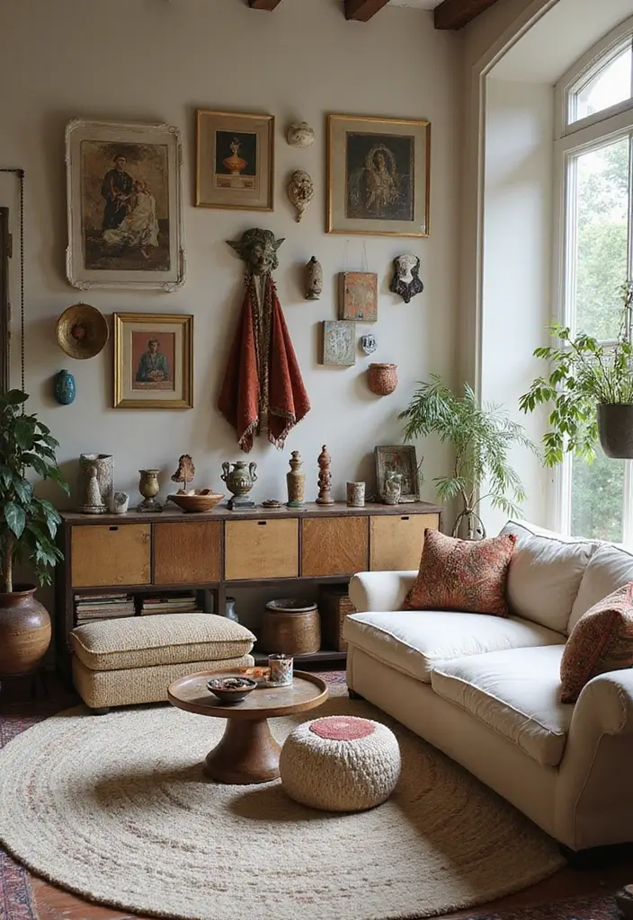 27 Classic Contemporary Living Room Ideas That Blend Timeless and Modern - 21. Artistic Displays