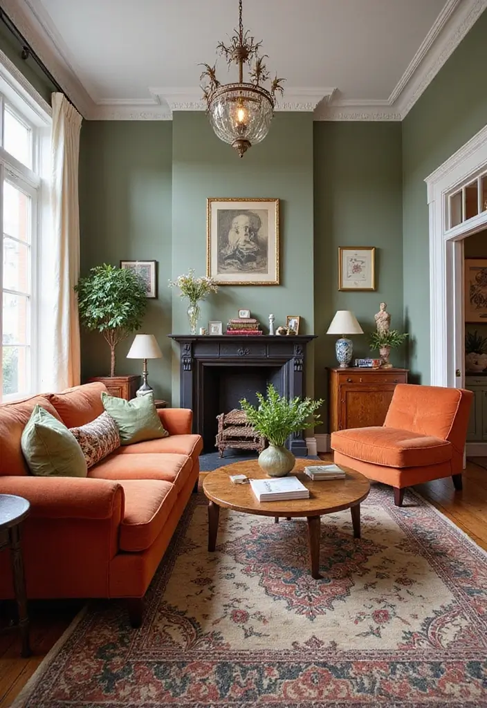 27 Classic Contemporary Living Room Ideas That Blend Timeless and Modern - 6. Vintage Accents in a Modern Setting