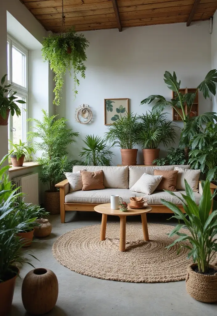 27 Classic Contemporary Living Room Ideas That Blend Timeless and Modern - 7. Natural Elements and Greenery