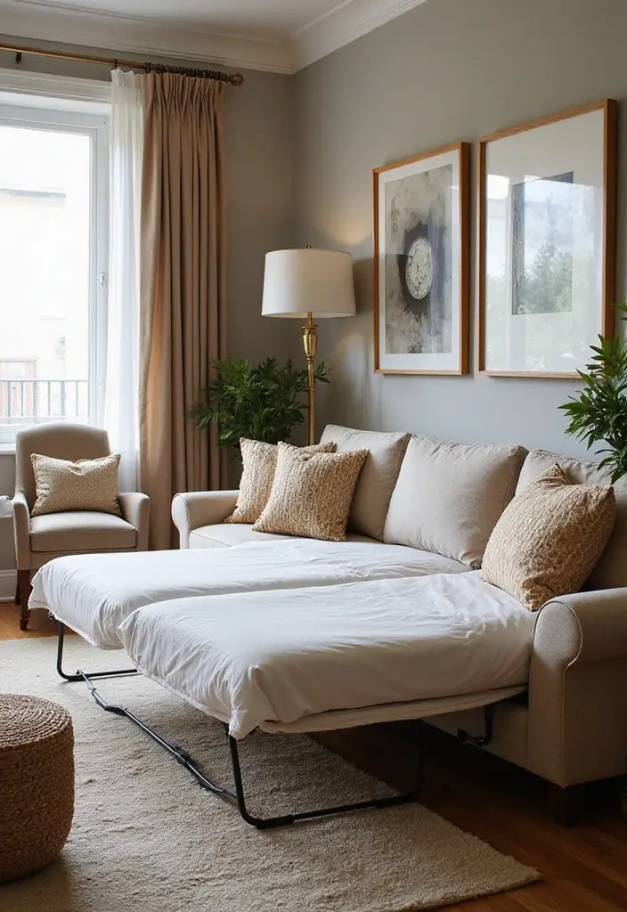 27 Couches Living Room Small Spaces Ideas That Save Space Beautifully - 17. Sectional Sofas with Pull-Out Beds