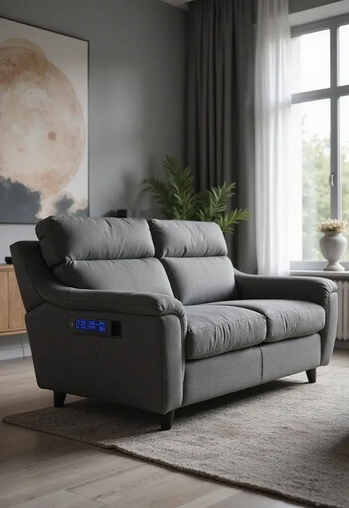 27 Couches Living Room Small Spaces Ideas That Save Space Beautifully - 24. Smart Technology in Sofas