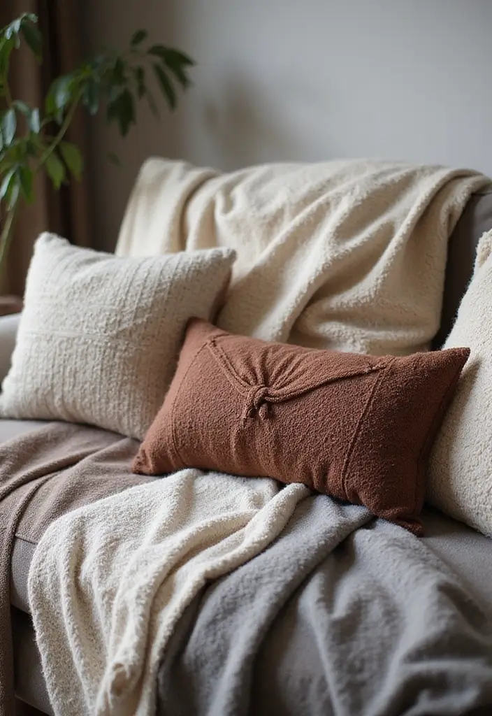 27 Cozy Winter Living Room Ideas That Feel Warm and Inviting - 1. Layering Textiles