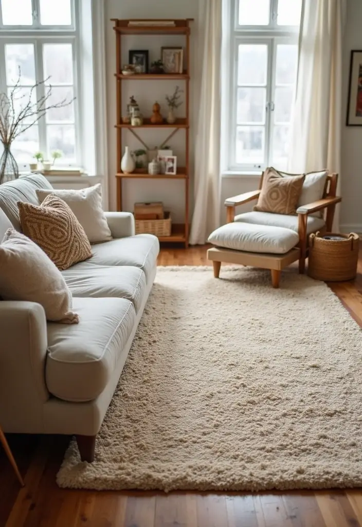 27 Cozy Winter Living Room Ideas That Feel Warm and Inviting - 12. Warm Rugs