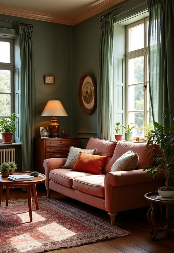 27 Cozy Winter Living Room Ideas That Feel Warm and Inviting - 13. Vintage Decor