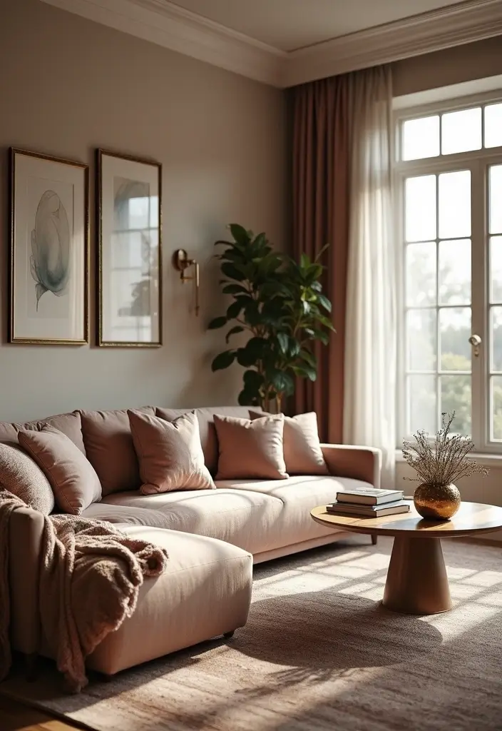 27 Cozy Winter Living Room Ideas That Feel Warm and Inviting - 14. Touch of Glam