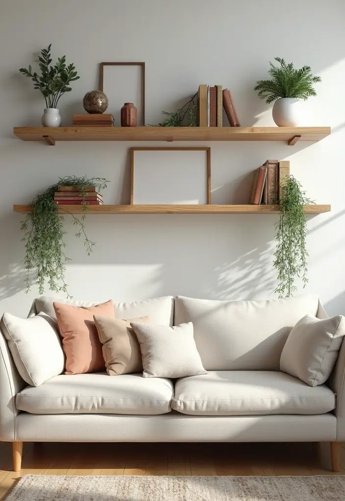 27 Cozy Winter Living Room Ideas That Feel Warm and Inviting - 19. Creative Shelving