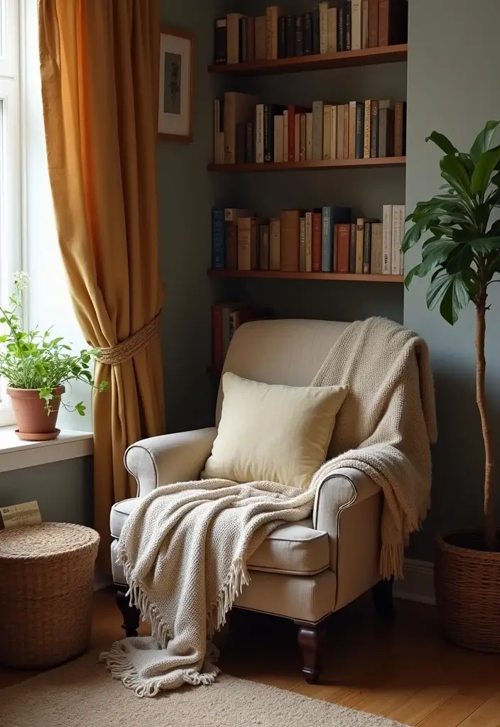 27 Cozy Winter Living Room Ideas That Feel Warm and Inviting - 6. Cozy Nook