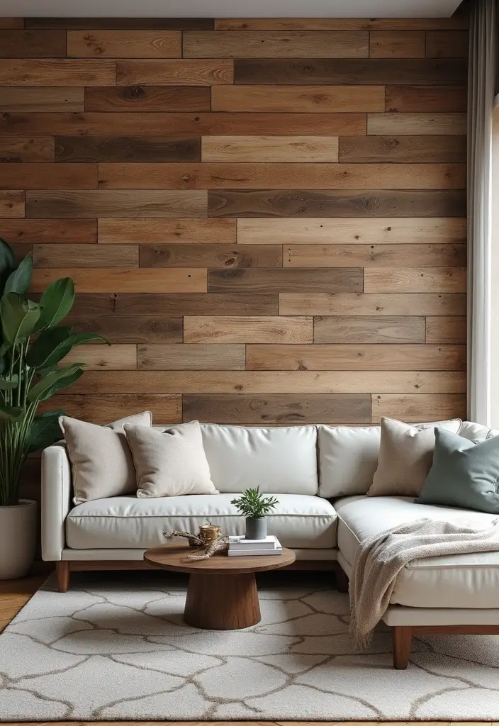 27 Joanna Gaines Living Room Ideas That Bring Farmhouse Charm - 1. Reclaimed Wood Accents