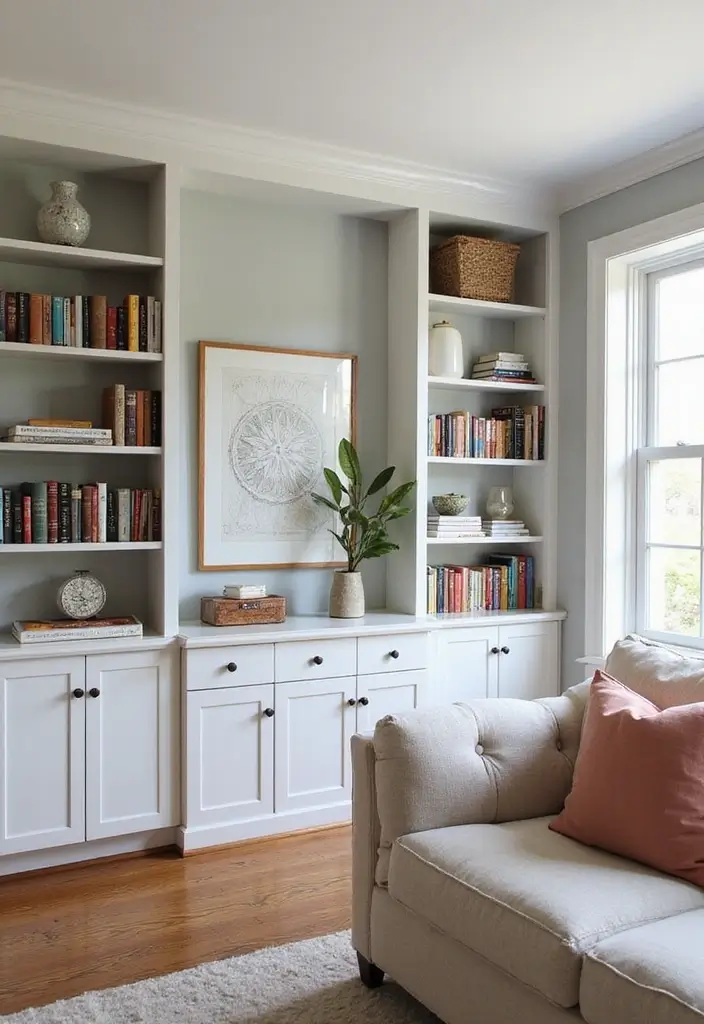 27 Joanna Gaines Living Room Ideas That Bring Farmhouse Charm - 11. Custom Built-Ins