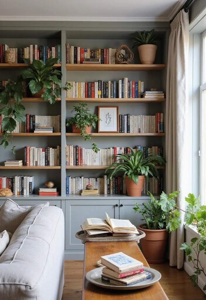 27 Joanna Gaines Living Room Ideas That Bring Farmhouse Charm - 23. Personal Bookshelves