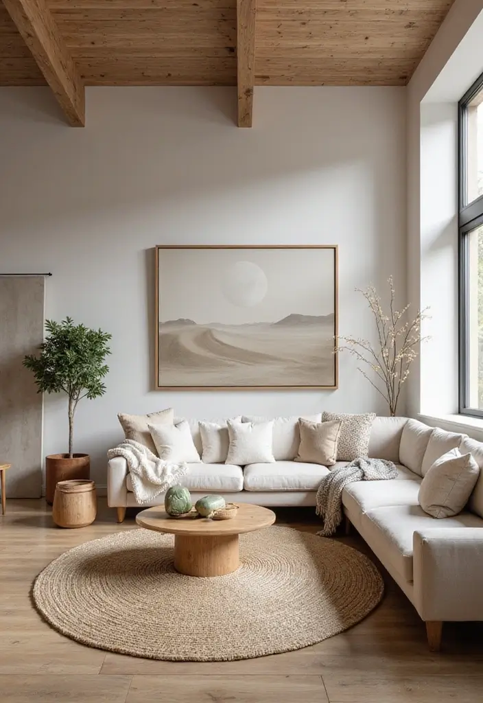 27 Joanna Gaines Living Room Ideas That Bring Farmhouse Charm - 25. Neutral and Natural Elements