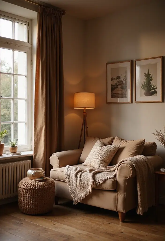 27 Living Room Ideas Brown Tones That Add Warmth and Comfort - 14. Cozy Nooks with Brown Tones