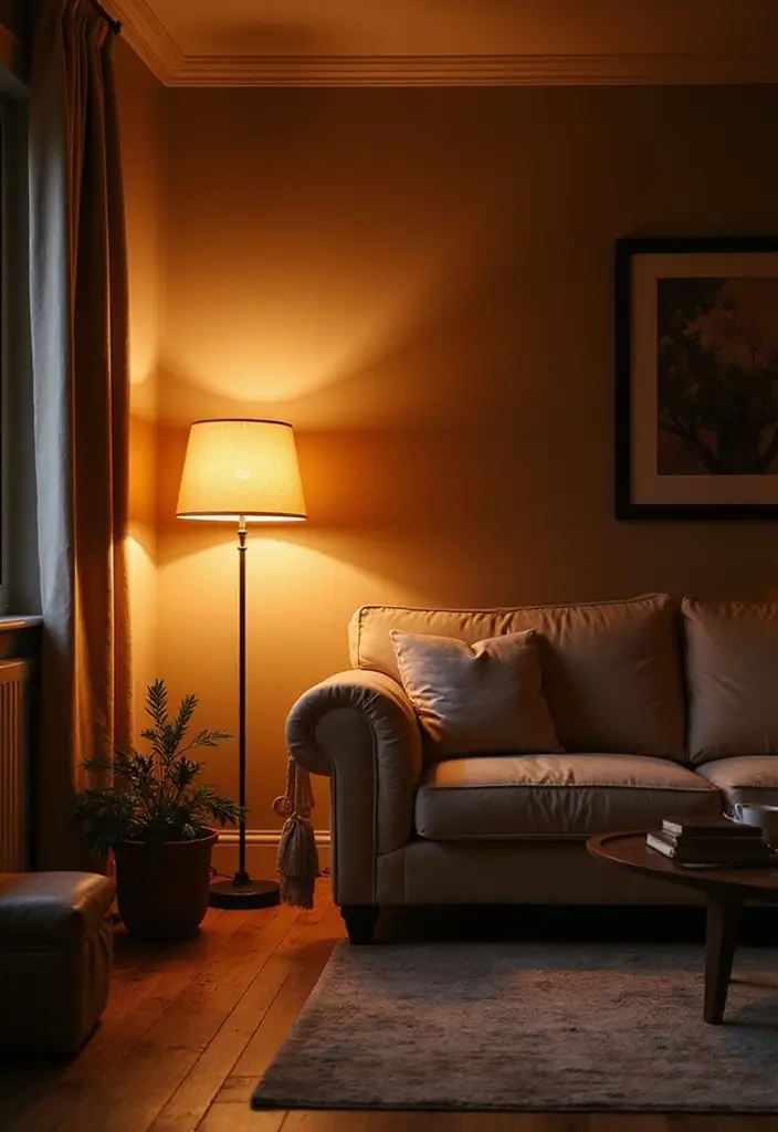 27 Living Room Ideas Brown Tones That Add Warmth and Comfort - 6. Warm Lighting Fixtures