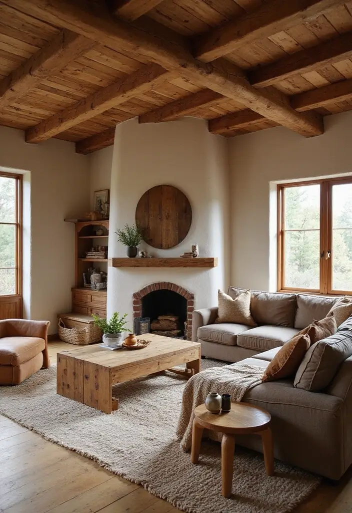 27 Living Room Ideas Brown Tones That Add Warmth and Comfort - 7. Natural Wood Elements