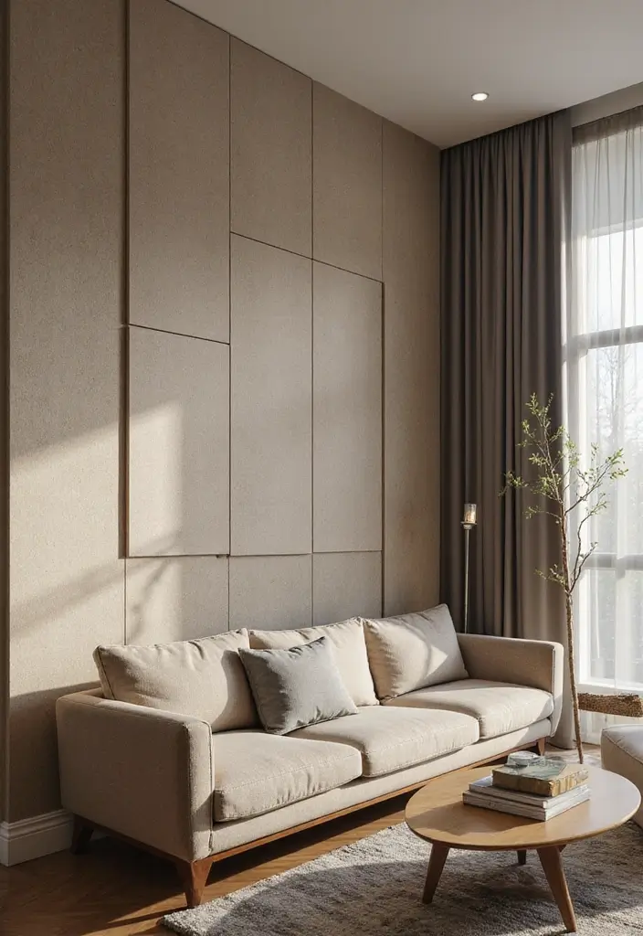 27 Living Room Partition Ideas That Define Space Beautifully - 18. Acoustic Panels