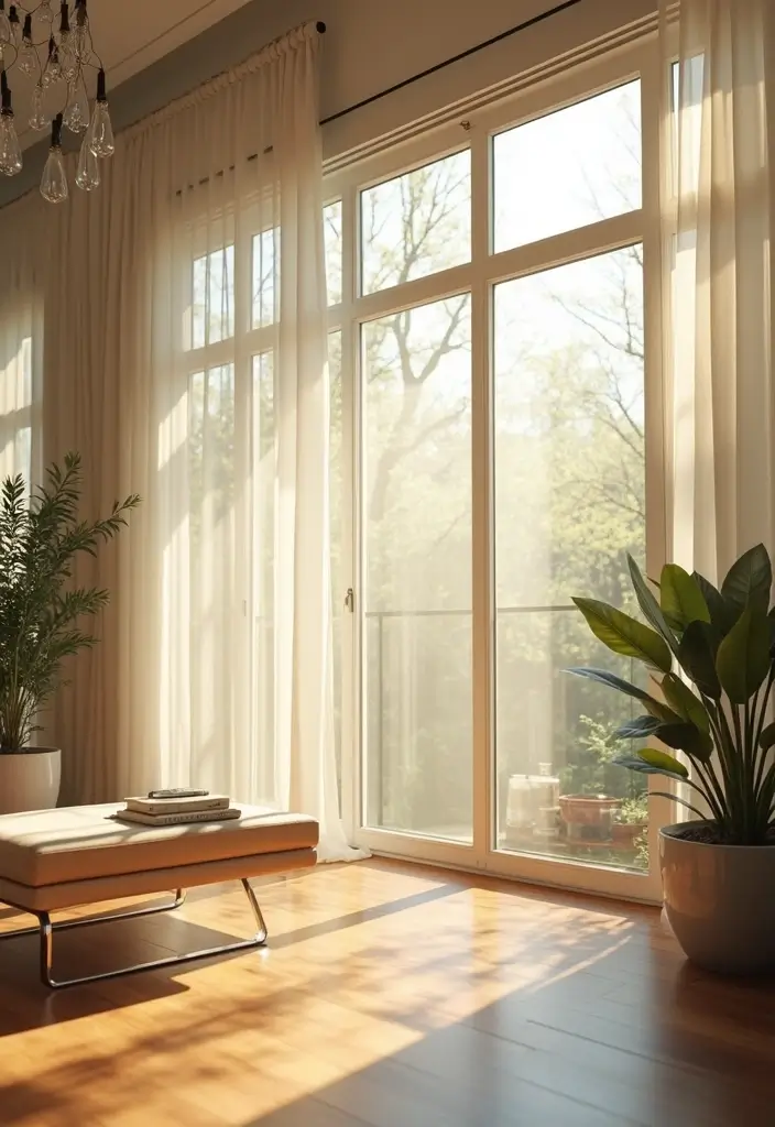 27 Living Room Partition Ideas That Define Space Beautifully - 19. Sunlight Screens