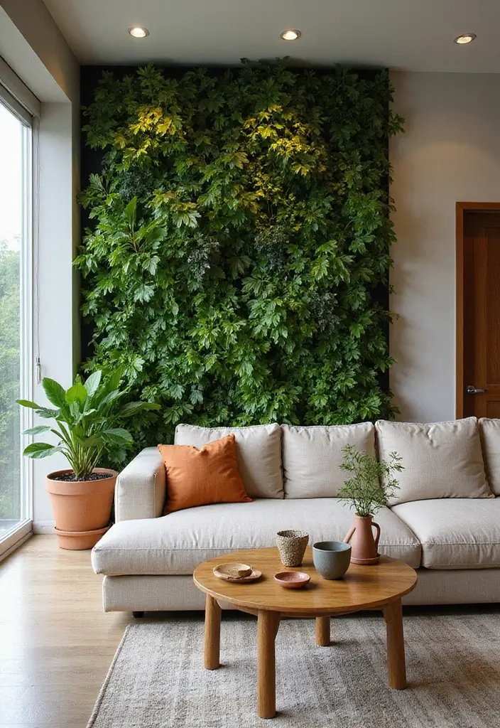 27 Living Room Partition Ideas That Define Space Beautifully - 7. Vertical Gardens