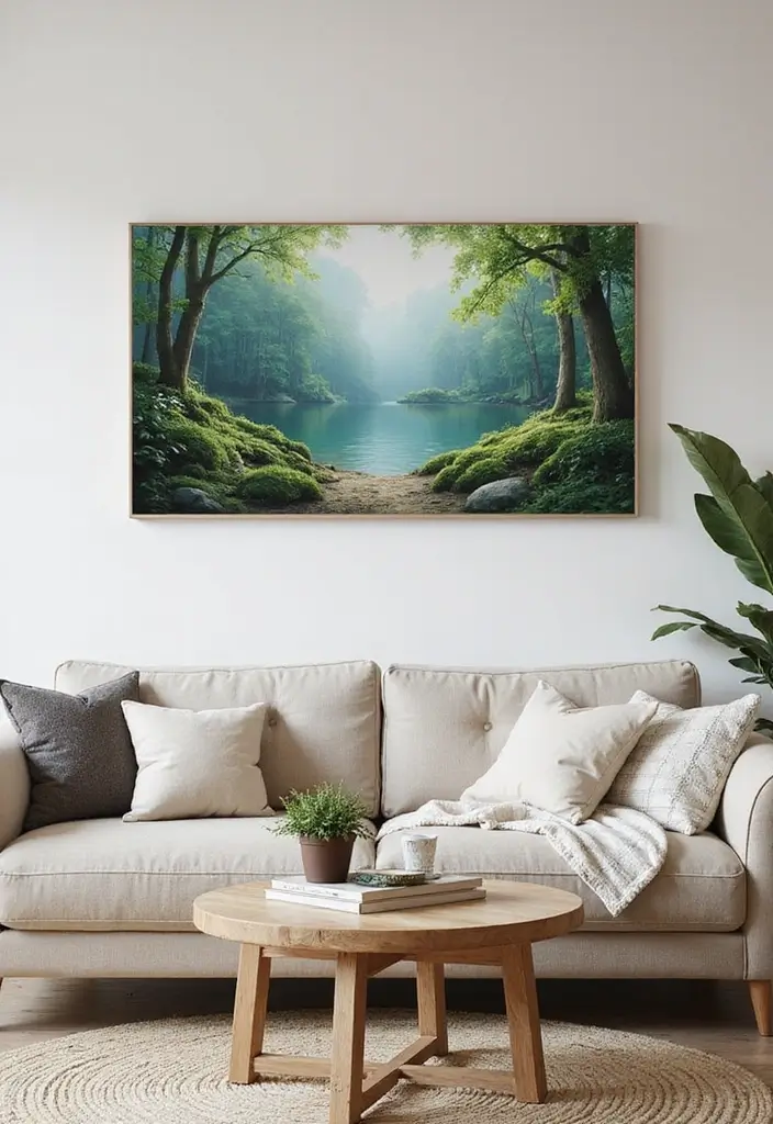 27 Living Room Wall Painting Ideas That Refresh Your Space - 19. Environmental Themes