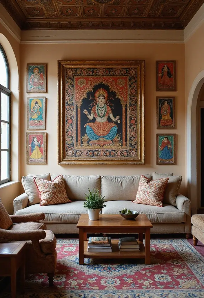 27 Living Room Wall Painting Ideas That Refresh Your Space - 21. Cultural Inspirations