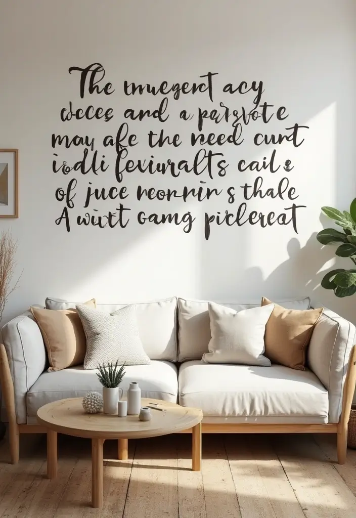 27 Living Room Wall Painting Ideas That Refresh Your Space - 22. Personalized Handwritten Quotes