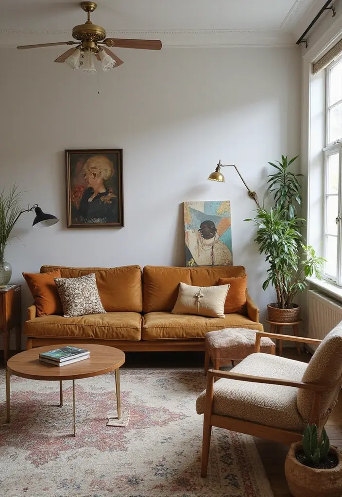 27 Shabby Chic Farmhouse Living Room Ideas That Blend Rustic and Romantic - 19. Eclectic Mix of Styles