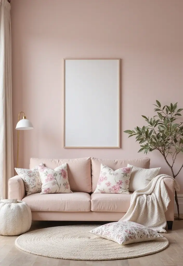 27 Shabby Chic Farmhouse Living Room Ideas That Blend Rustic and Romantic - 2. Soft Color Palettes