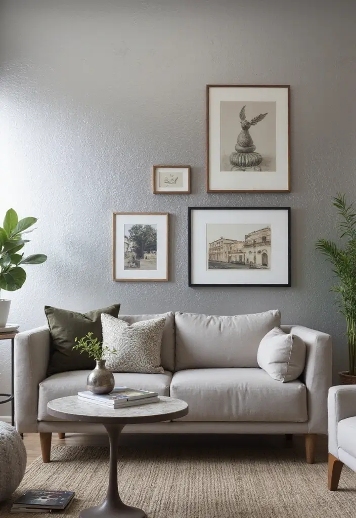 27 Silver Living Room Ideas That Feel Glamorous and Polished - 11. Silver Accent Walls