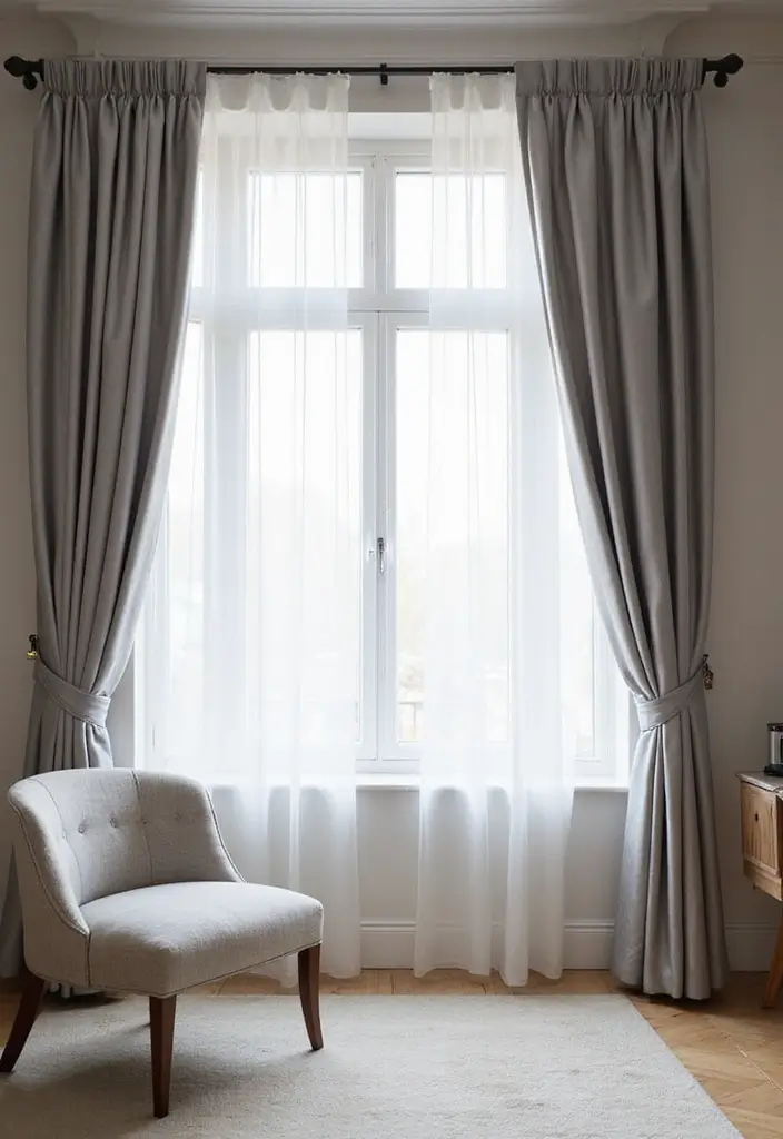 27 Silver Living Room Ideas That Feel Glamorous and Polished - 4. Silver Curtains for a Dramatic Touch