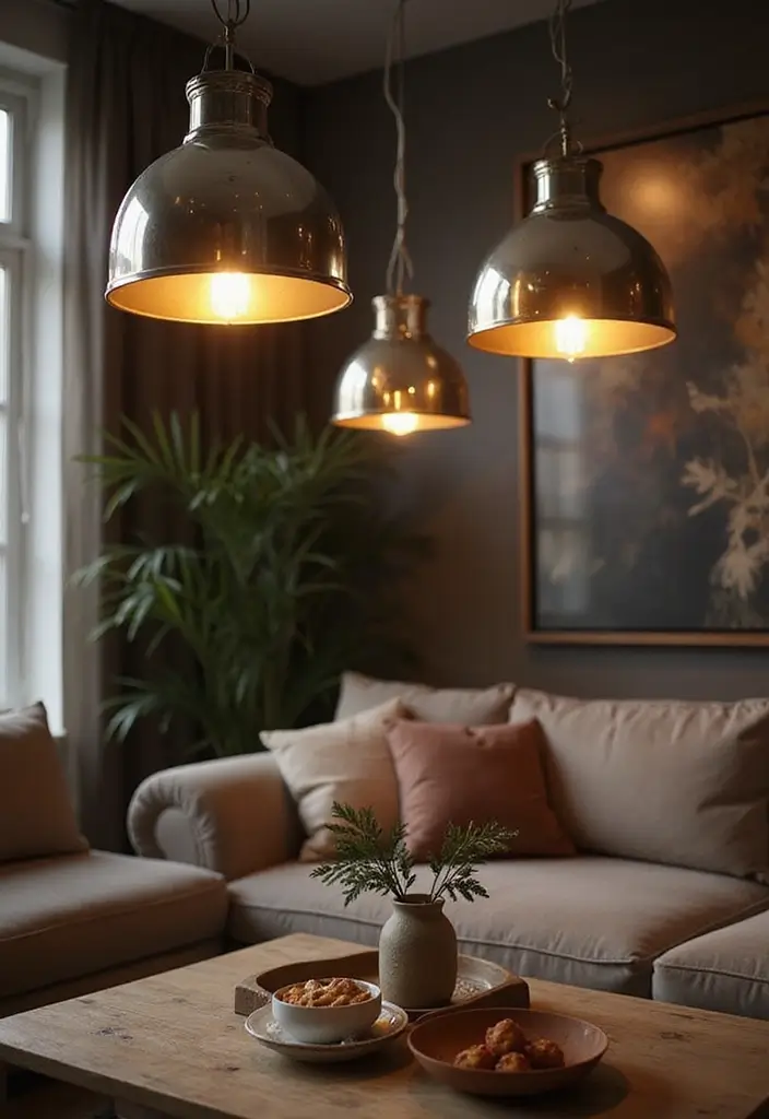 27 Silver Living Room Ideas That Feel Glamorous and Polished - 7. Silver Lighting Fixtures