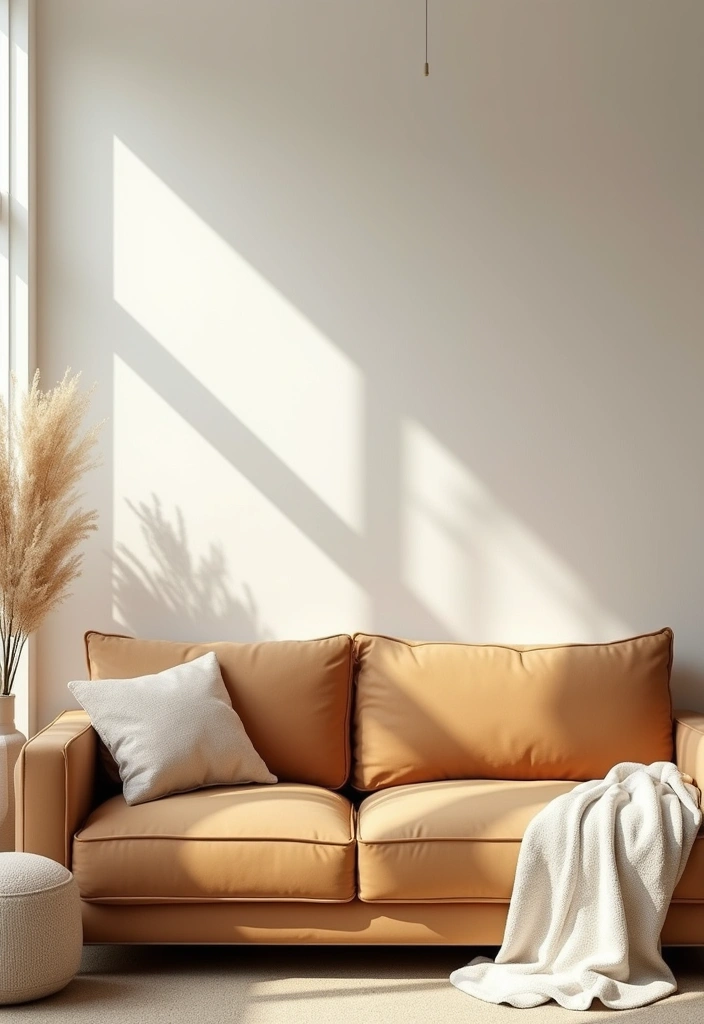 27 Tan Sofa Living Room Ideas That Feel Neutral and Timeless - 18. Soft Neutrals: A Calm Palette