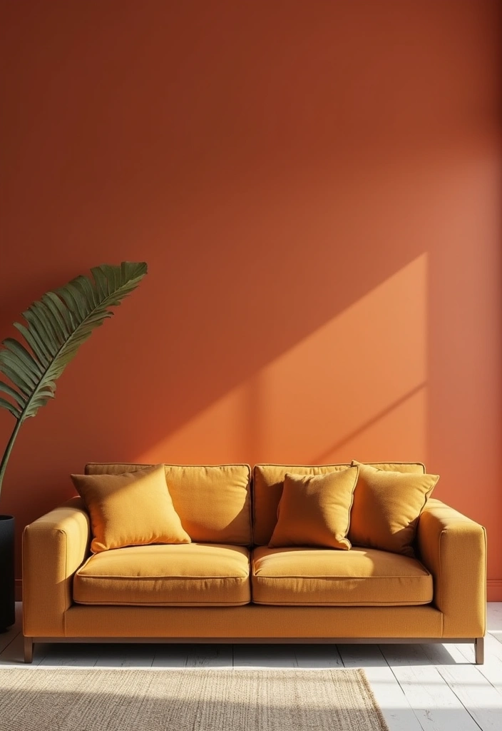 27 Tan Sofa Living Room Ideas That Feel Neutral and Timeless - 19. Bold Accent Walls: Adding Character