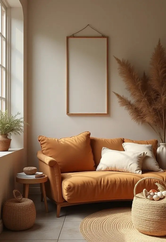 27 Tan Sofa Living Room Ideas That Feel Neutral and Timeless - 25. Warm Neutrals: Earthy and Inviting