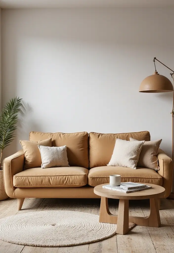 27 Tan Sofa Living Room Ideas That Feel Neutral and Timeless - 9. Monochrome Magic: The Power of One Color