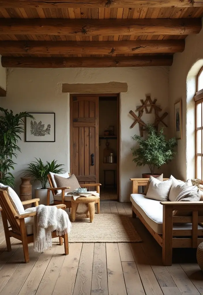 27 Treadmill in Living Room Ideas That Fit Fitness Into Your Space - 8. Rustic Chic Treadmill Design