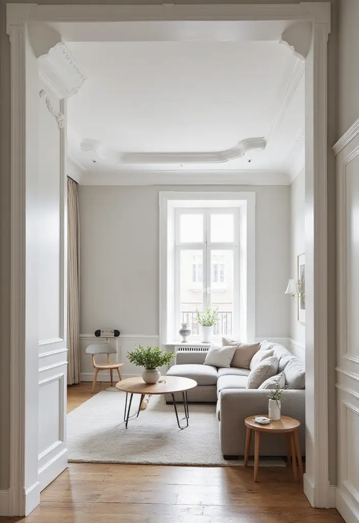 27 Wall Moulding Ideas Living Room That Add Texture and Character - 10. Modern Cornice