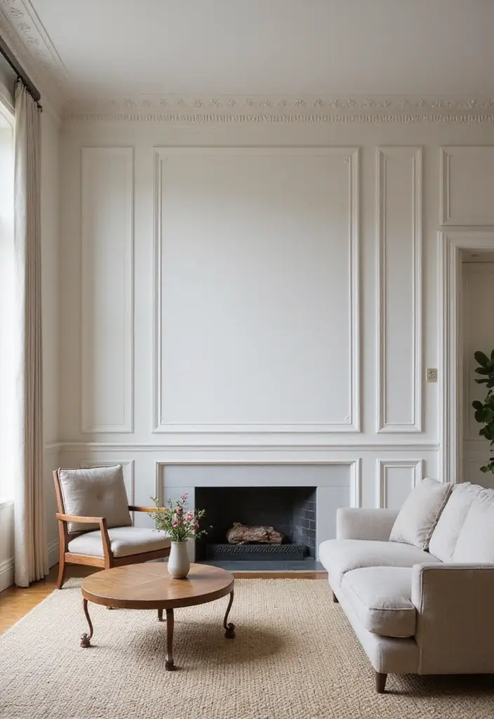 27 Wall Moulding Ideas Living Room That Add Texture and Character - 24. Vertical Moulding Panels