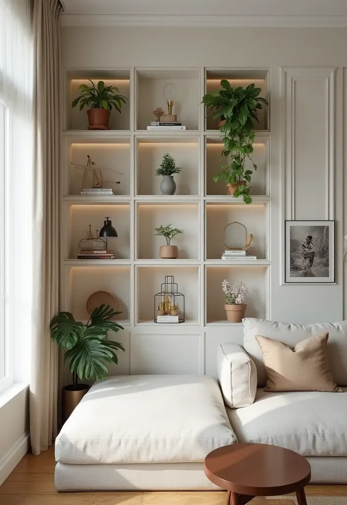 27 Wall Moulding Ideas Living Room That Add Texture and Character - 8. Moulded Shelves