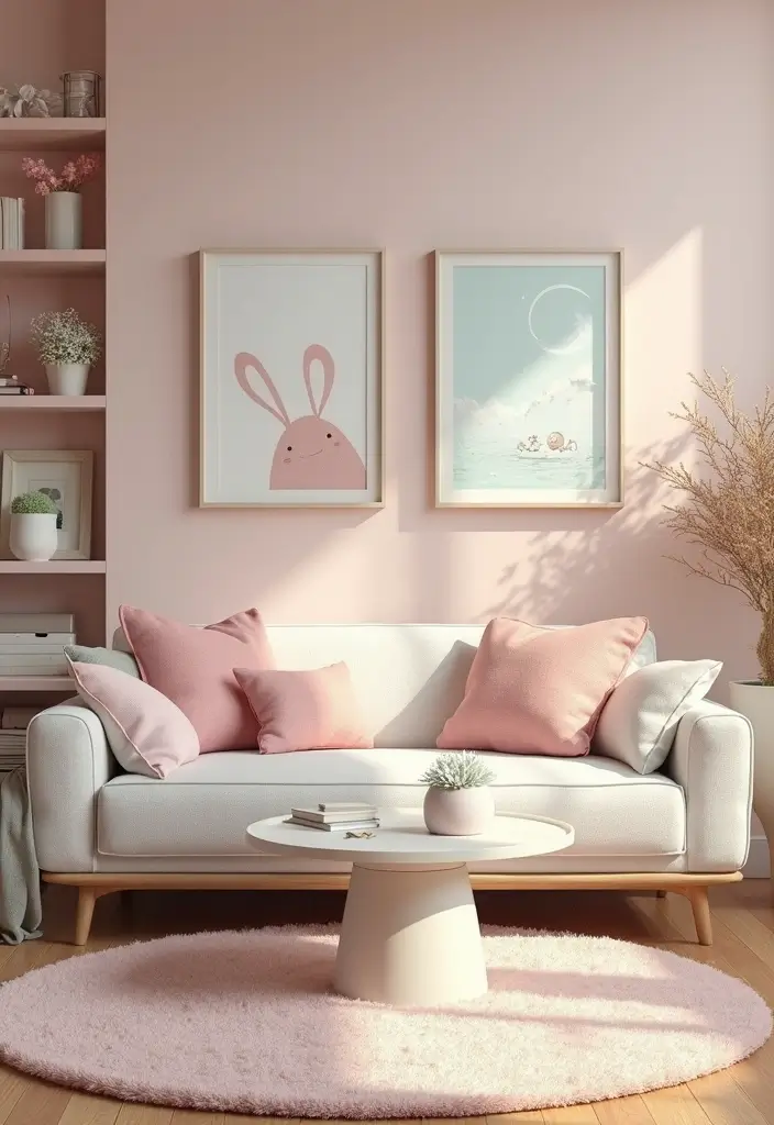 28 ACNH Living Room Inspiration Ideas That Feel Cute and Creative - 2. Pastel Paradise