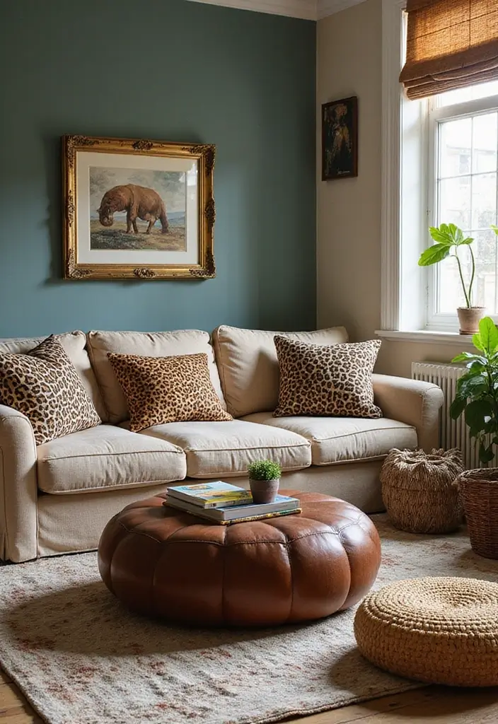 28 ACNH Living Room Inspiration Ideas That Feel Cute and Creative - 21. Fun Animal Prints