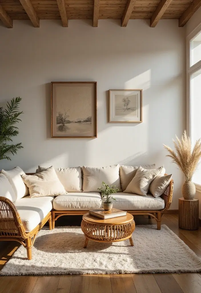 28 Asian Living Room Ideas That Feel Minimal and Harmonious - 14. Rattan Furniture